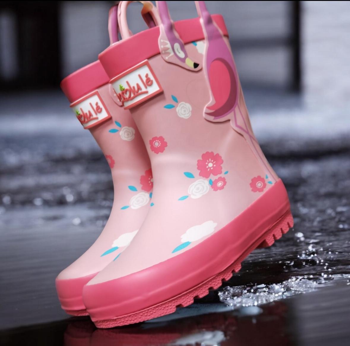 Pink Flamingo Galoshes