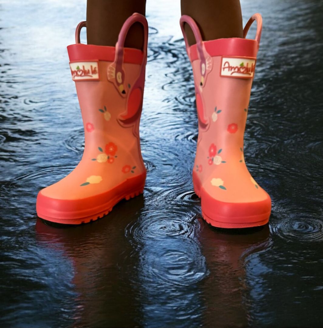 Pink Flamingo Galoshes