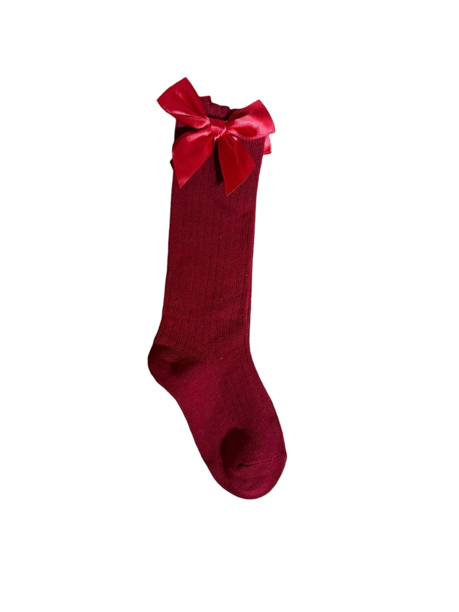 Red Bow High Socks