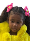Patent leather Flower Hair Clips.