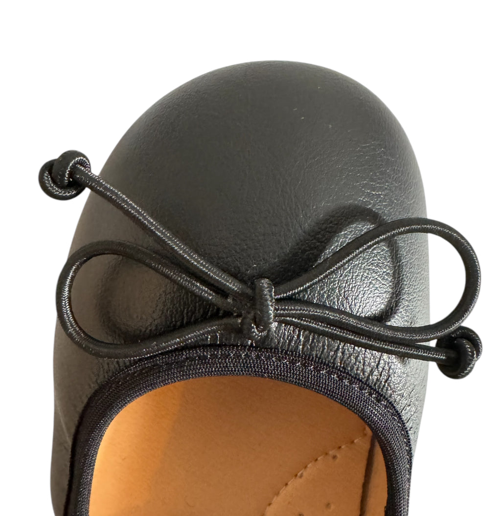 Black Leather Ballet Flat